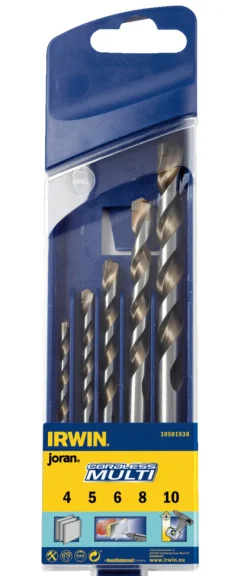 Bor & Bits^Irwin Cordless Multiborsett - 5 deler