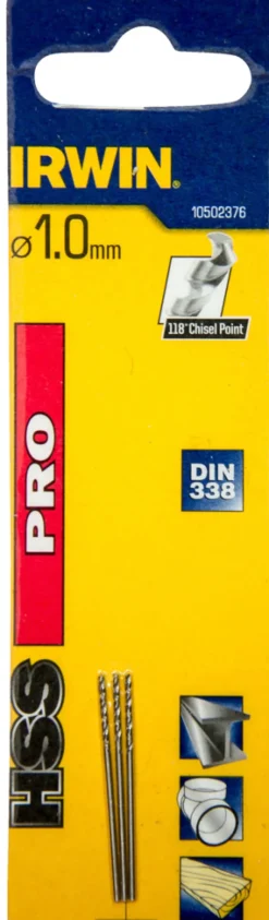 Bor & Bits^Irwin HSS Pro bor 1 mm 3 stk.