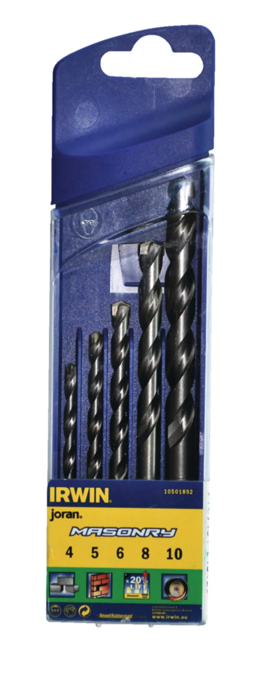 Bor & Bits^Irwin Masonry borkasett - 5 deler