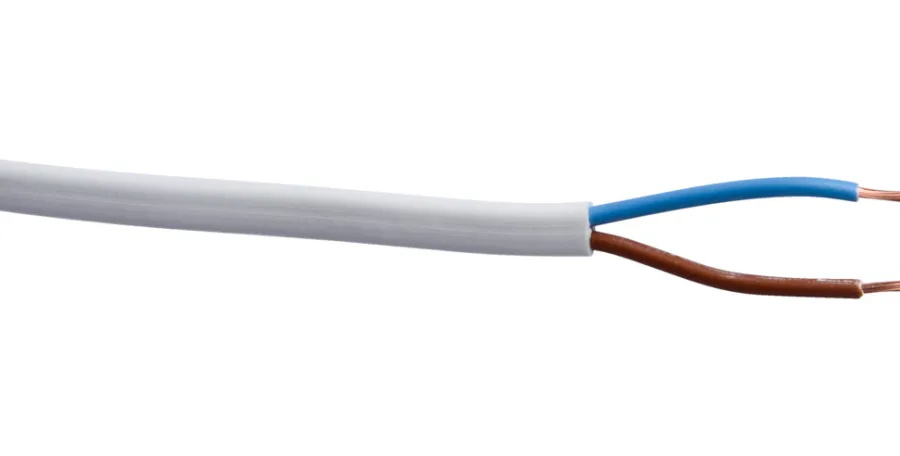 Kabler & Ledninger^Elworks Kabel flat 2x0,75mm² 5 meter med jord Hvit
