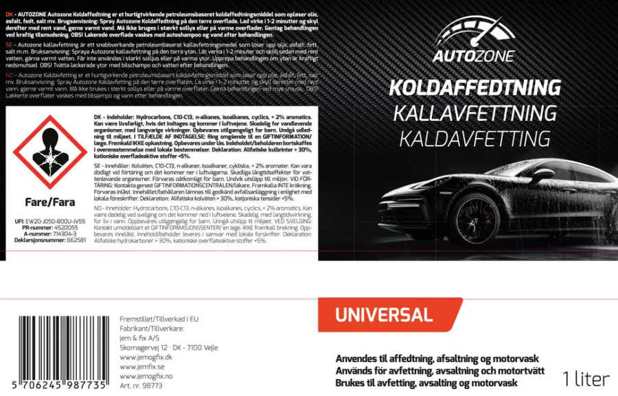 Rengjørings- & Poleringsmidler^Autozone Kaldavfetting 1 liter -
