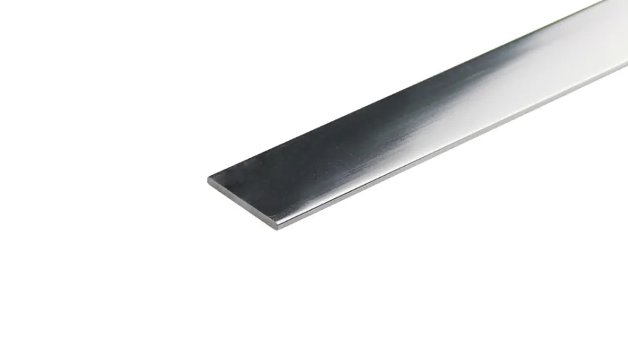 Profillister^ Kantlist flat sølv - 2 x 15 mm x 1 meter