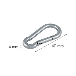 Kjettinger & Vaiere^Home it Karabinkrok 4 × 40 mm - 2 stk.