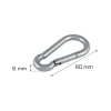 Kjettinger & Vaiere^Home it Karabinkrok 6 × 60 mm - 2 stk.