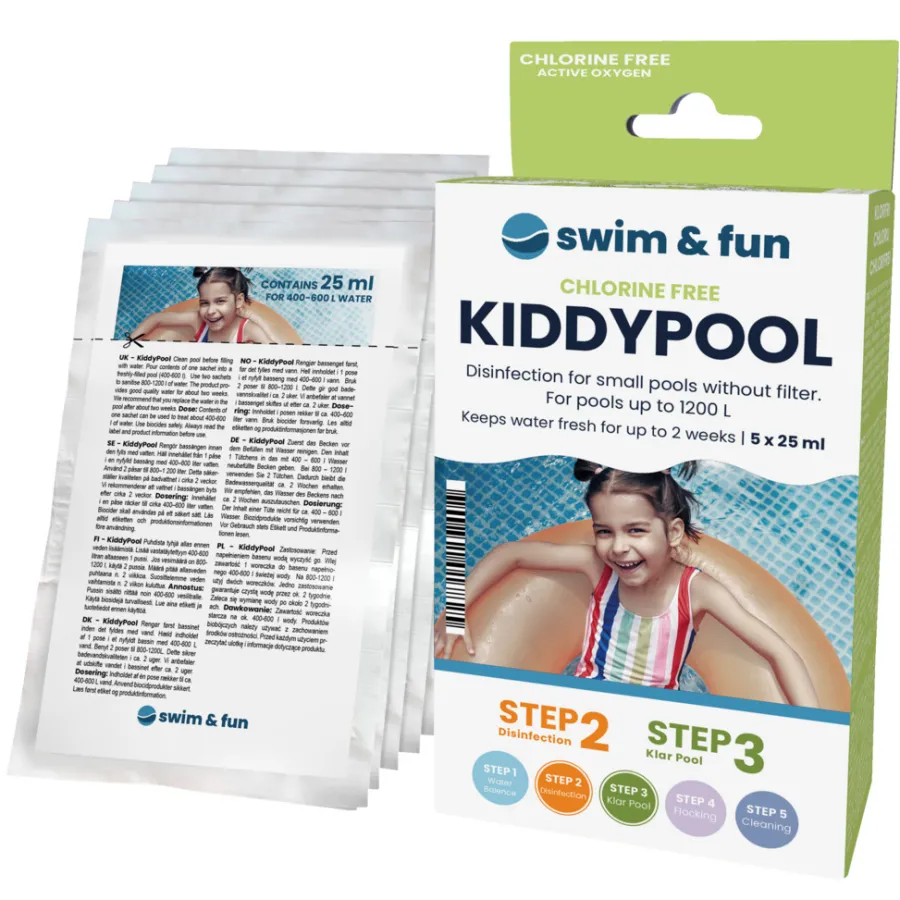 Bassengtilbehør & Pleie^Swim & Fun KiddyPool vannpleie til basseng 5 x 25 ml
