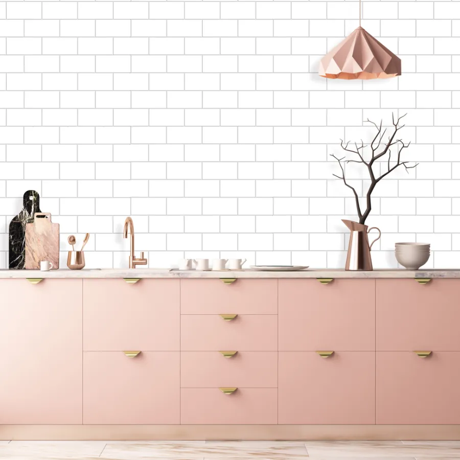 Kjøkkenplater^Kitchenline Kjøkkenplate 610 x 610 mm White Brick