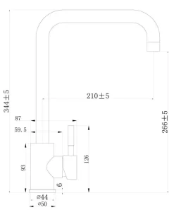 Kjøkkenbatterier^ Kjøkkenbatteri vinklet L-form messing