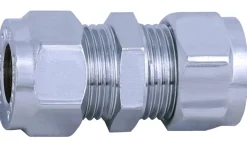 Forkrommede^ Klemringskobling rett 15 mm Krom