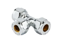 Forkrommede^ Klemring T-rør 10 mm Krom