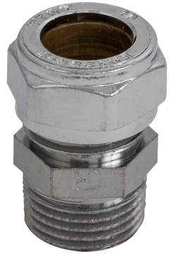 Forkrommede^ Klemring union rett 15mmx1/2" Krom