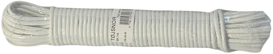 Tau & Snor|Tørkestativer^ Klessnor plast 20 meter - hvit