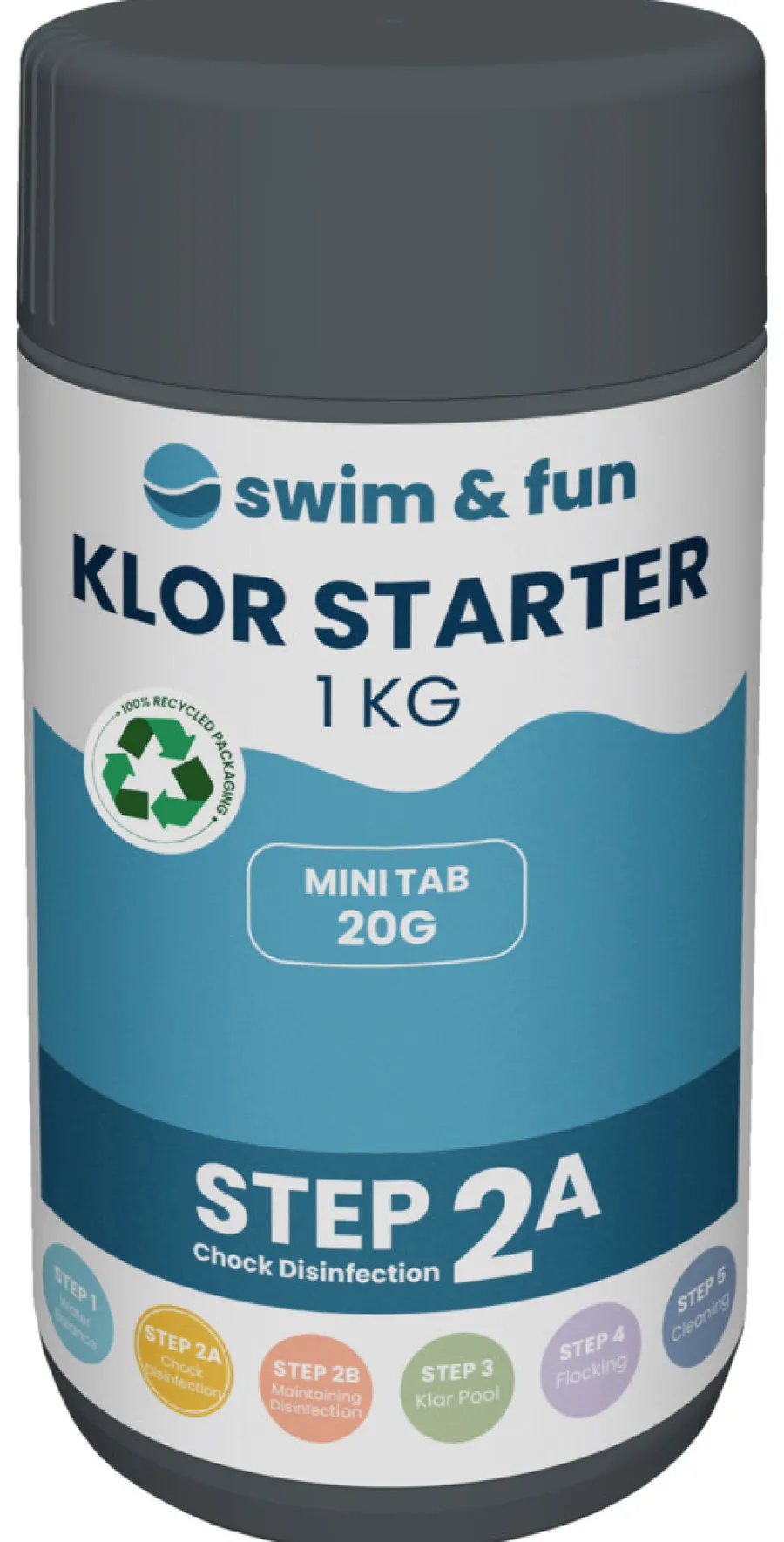 Bassengtilbehør & Pleie^Swim & Fun Klor Starter hurtigklor 20 gr tabl. 1 kg -