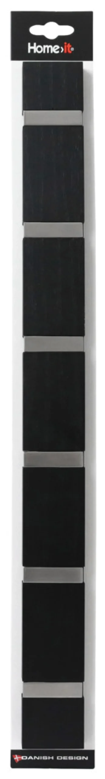 Knagger & Knaggrekker^Home it Knaggrekke flex svart eik 6 knagger 60 cm