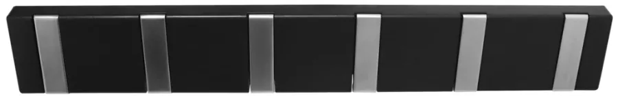 Knagger & Knaggrekker^Home it Knaggrekke flex svart med 6 knagger 48,4 cm
