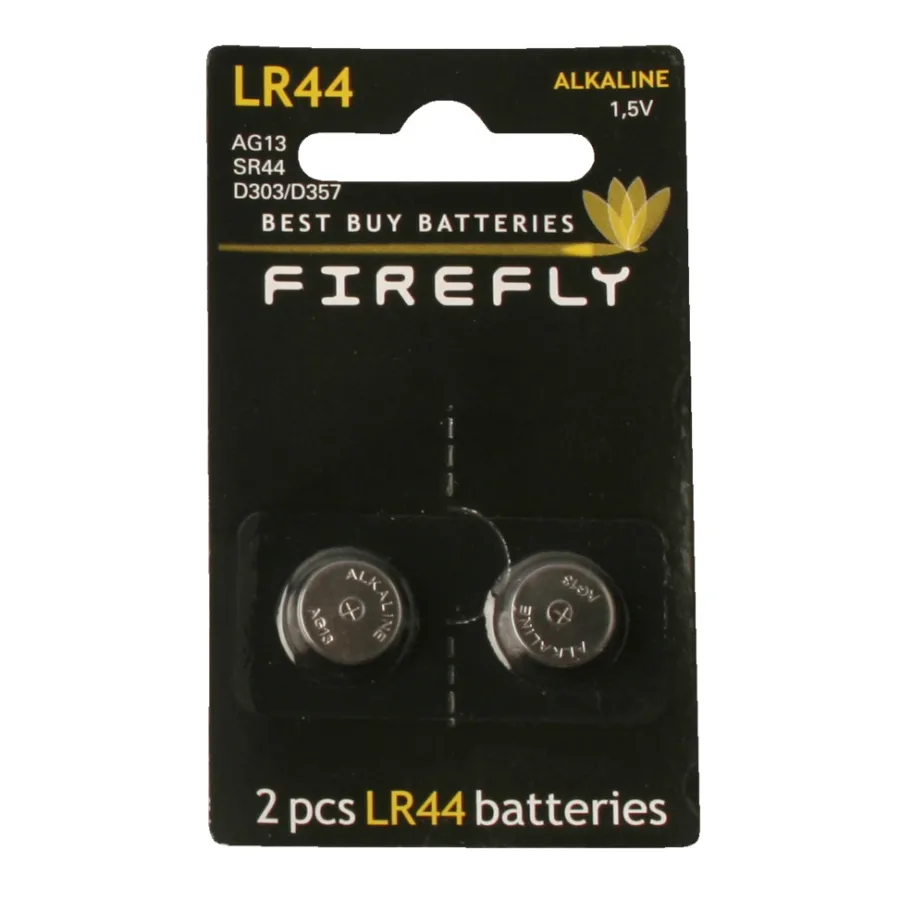 Knappcellebatterier^Firefly Knappcellebatteri LR44 2 stk.
