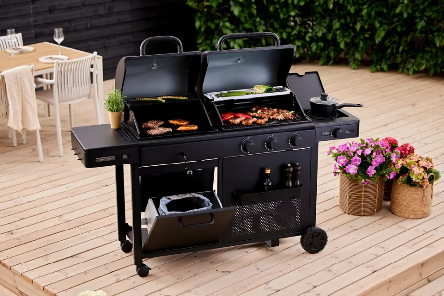 Gassgrill^Grillexpert Kombigrill til gass og kull - ® Svart