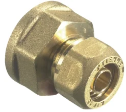 Rørkoblinger^ Kompresjonsmuffe 15 mm x 3/4" Messing