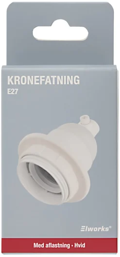 Eloppheng & -Feste^Elworks Kronesokkel E27 hvit