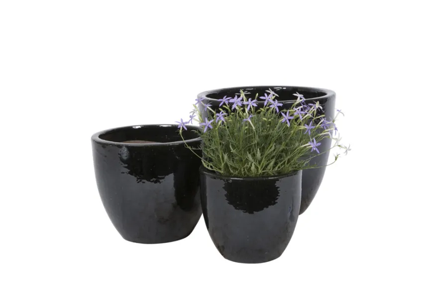 Krukker^Scan-Pot Krukkesett keramikk svart 3 stk.