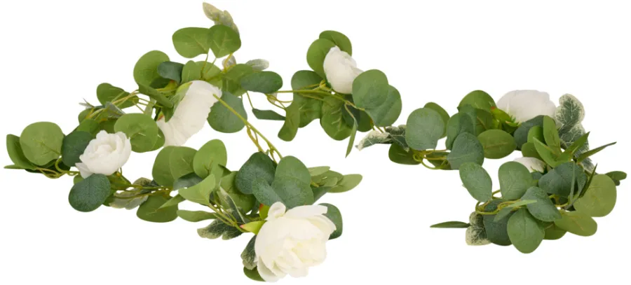 Kunstige Planter^ Kunstig blomsterranke 210 cm Hvit