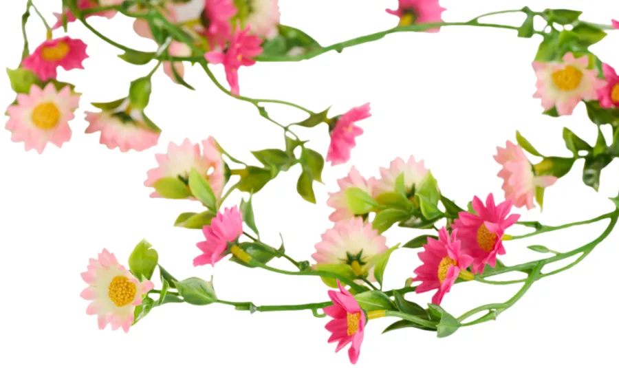 Kunstige Planter^ Kunstig blomsterranke rosa 210 cm