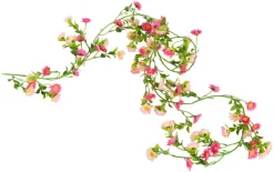 Kunstige Planter^ Kunstig blomsterranke rosa 210 cm