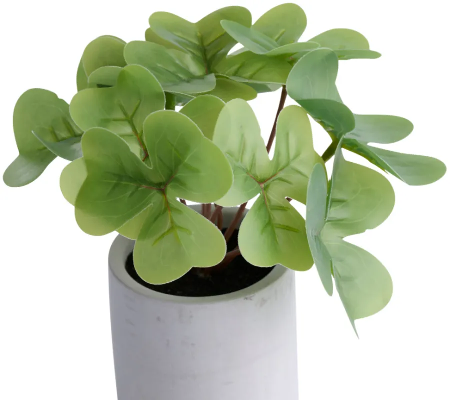 Kunstige Planter^ Kunstig plante kløver H18 cm Grå og grønn