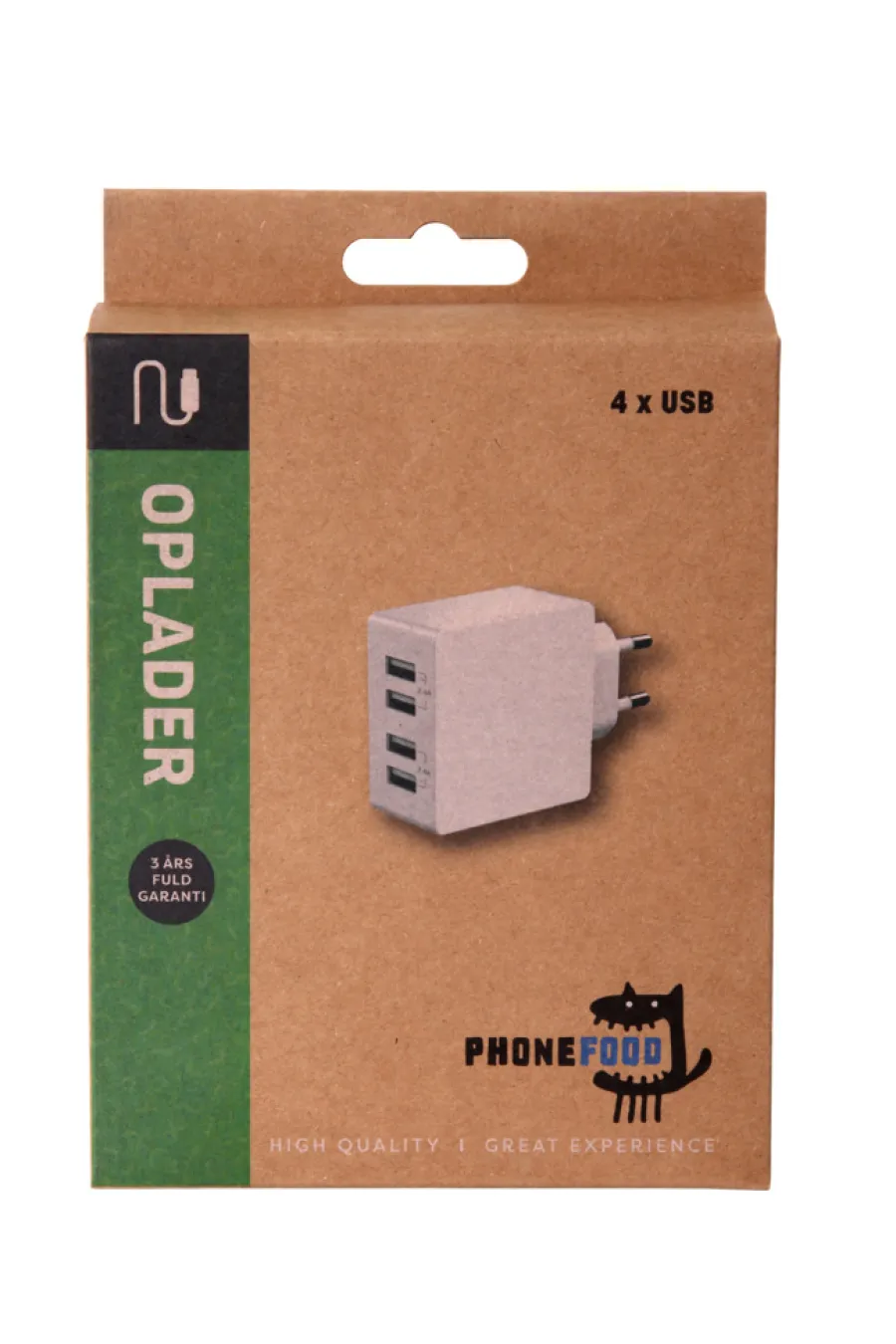 Kabler & Adaptere^PhoneFood Lader med 4 USB porter