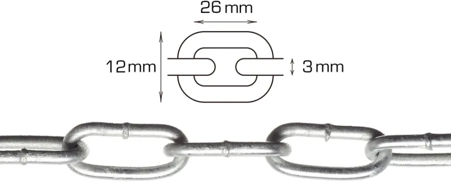 Kjettinger & Vaiere^Home it Langlenket kjetting 3 mm x 5 meter