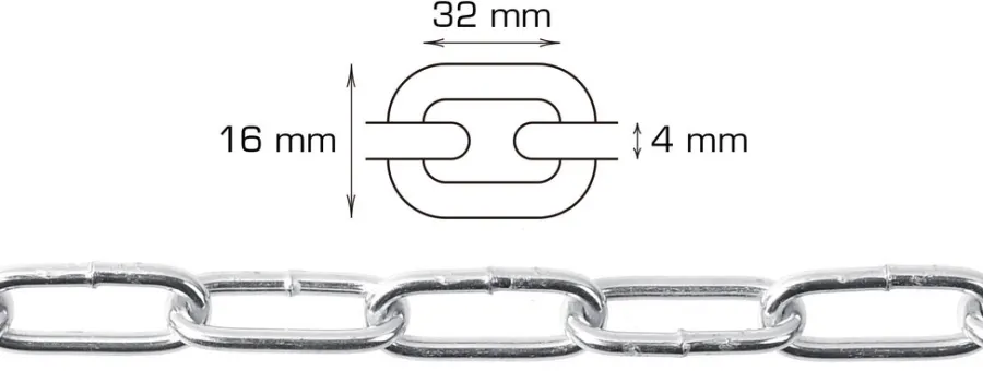 Kjettinger & Vaiere^Home it Langlenket kjetting 4 mm x 5 meter