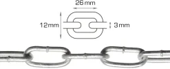 Kjettinger & Vaiere^Home it Langlenket kjetting 3 mm x 2 meter