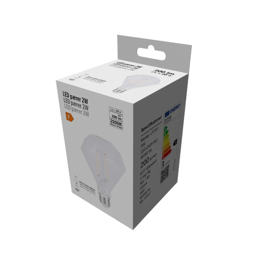 Led-Pærer^ LED-filamentpære diamant 2 W E27