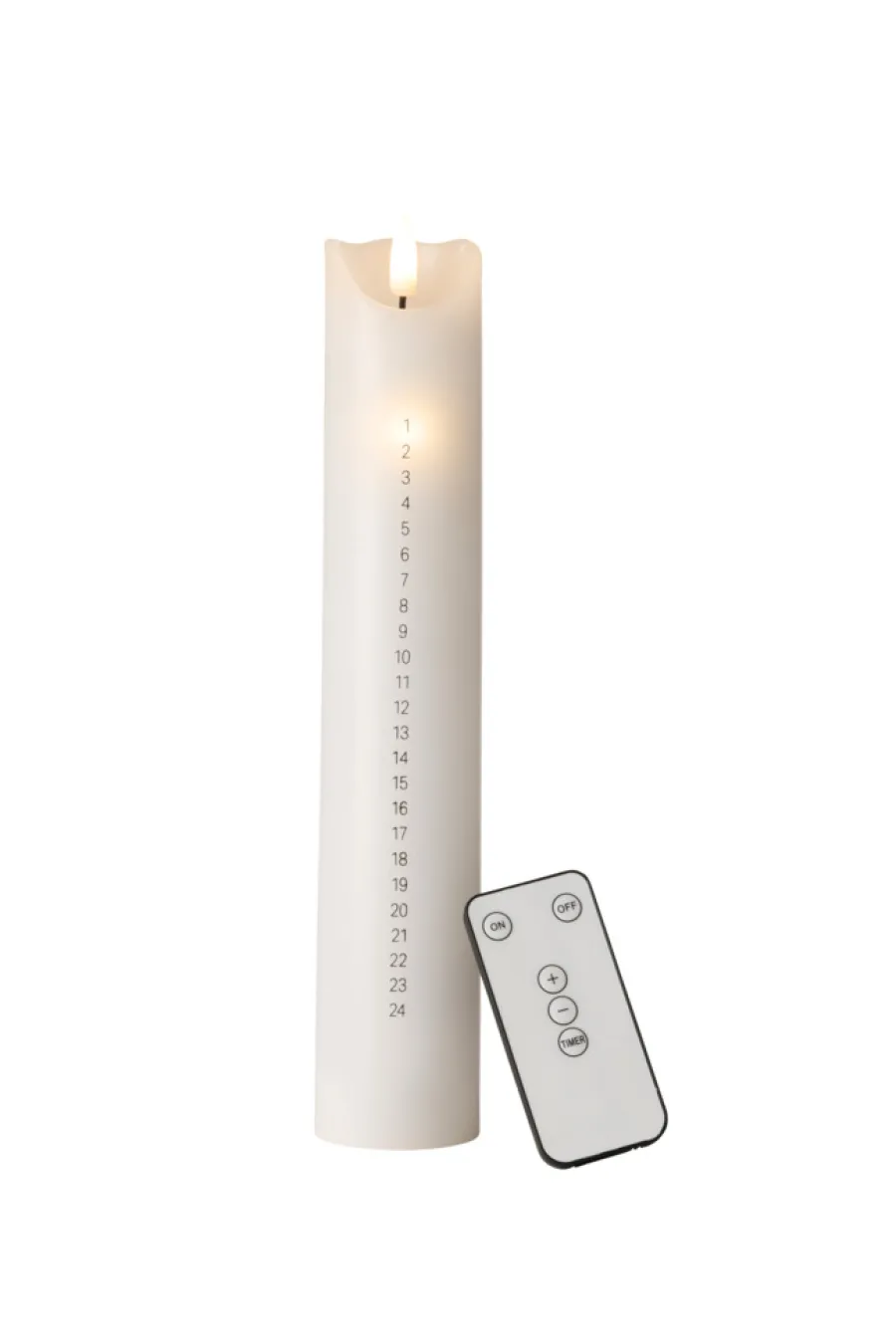 Dekorativ Belysning - Innendørs^Stemning LED-kalenderlys med timer 27,5 cm hvit