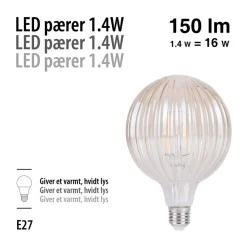 Led-Pærer^ LED-pære Stripes Amber 1,4 W E27