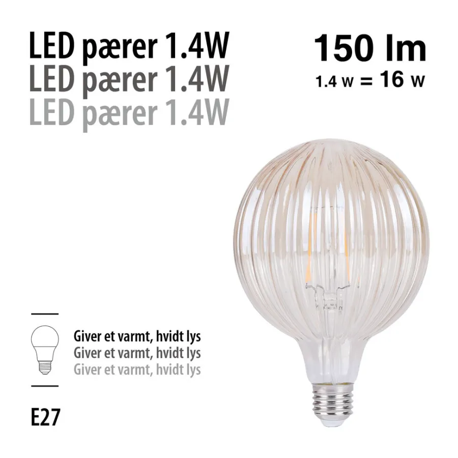 Led-Pærer^ LED-pære Stripes Amber 1,4 W E27