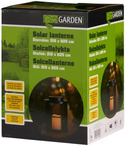 Solcellelamper^Garden Lykt med solcelle 18 x 18 x 25 cm - ® Svart