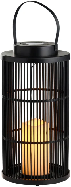 Solcellelamper^Garden Lykt med solcelle 18 x 18 x 36 cm - ® Svart