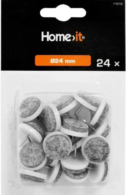 Møbelknotter^Home it Møbelknotter med spiker Ø24 mm grå - 24 stk.