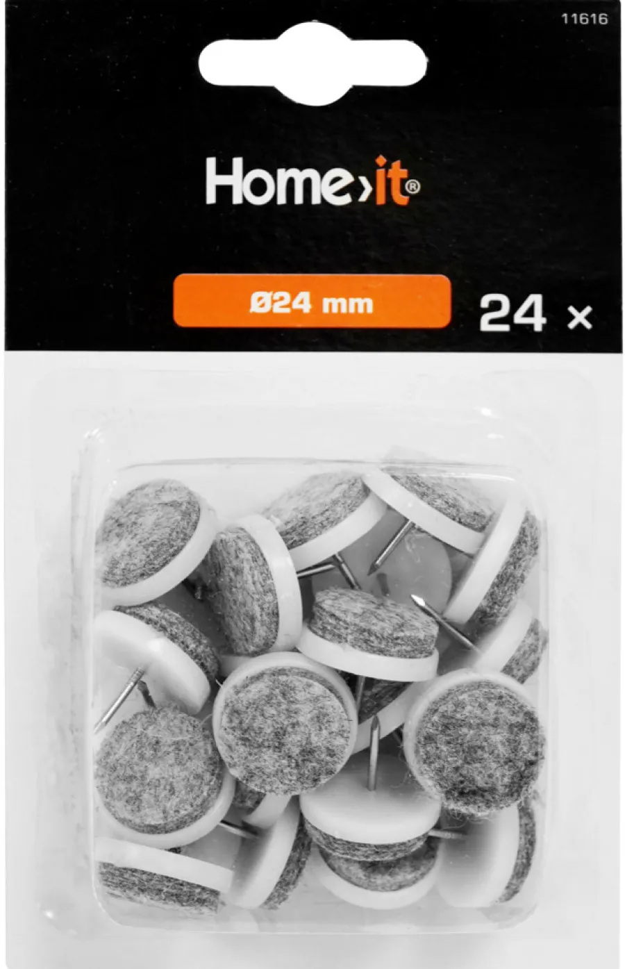 Møbelknotter^Home it Møbelknotter med spiker Ø24 mm grå - 24 stk.