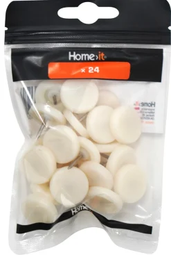 Møbelknotter^Home it Møbelknotter Ø25 mm hvit plast 24 stk.