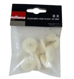 Møbelknotter^Home it Møbelknotter Ø30 mm hvit plast 8 stk.