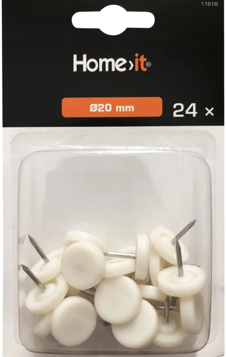Møbelknotter^Home it Møbelknotter Ø20 mm hvit plast 24 stk.