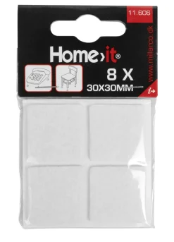 Møbelknotter^Home it Møbelknotter selvklebende 30 x 30 mm hvit - 8 stk.