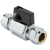 Kraner Og Ventiler^ Minikuleventil 12 mm m/grep
