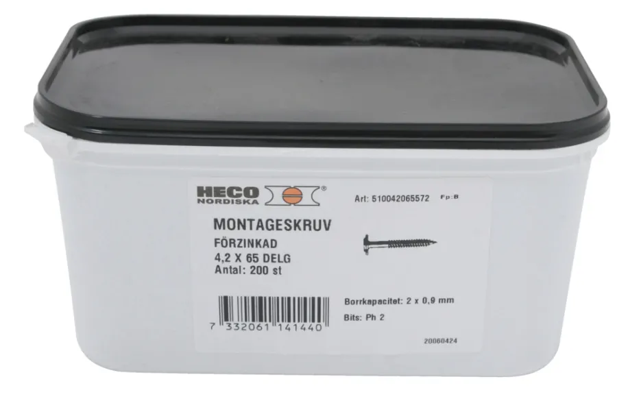 Skruer^Heco Monteringsskrue 4,8 x 35 fzb - 100 stk.