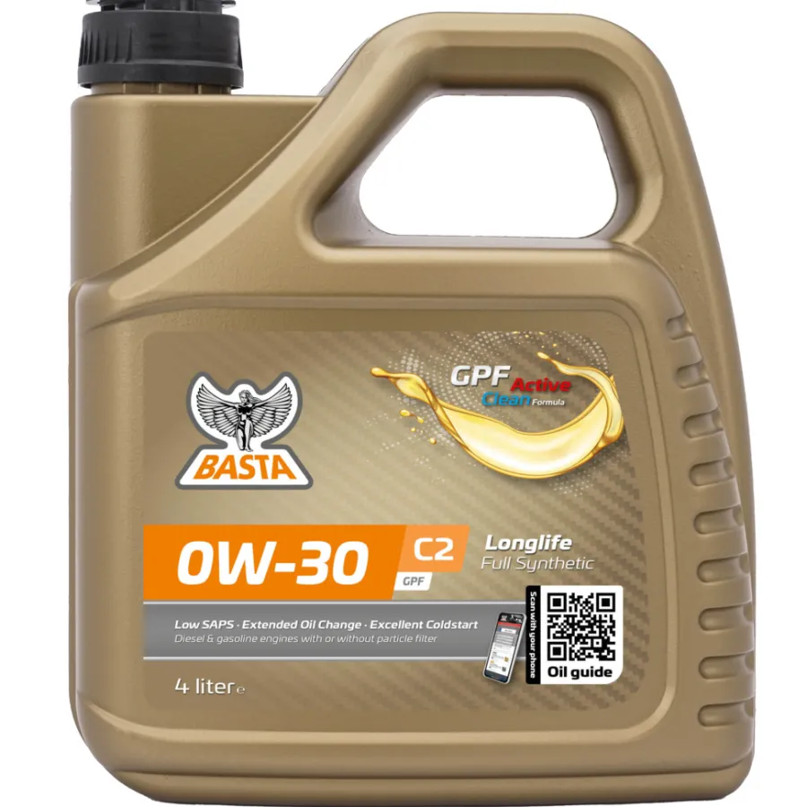 Motorolje & Spylervæske^Basta Motorolje 0W-30 C2 fullsyntetisk - 4 liter