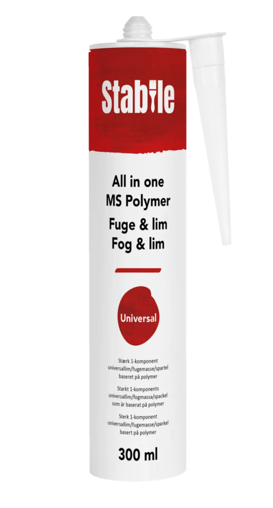 Monteringslim^Stabile MS fuge all in one hvit 300 ml -