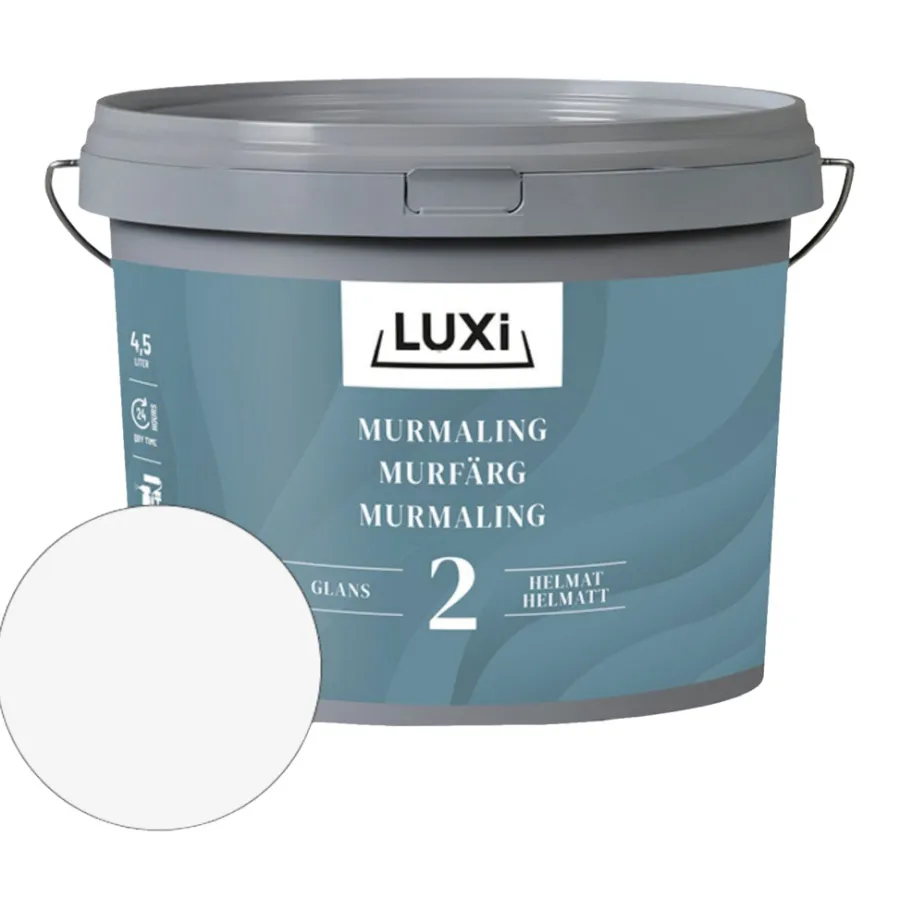 Murmaling|Tak-, Mur- & Sokkelmaling^Luxi Murmaling 4,5 liter - Kalkhvit