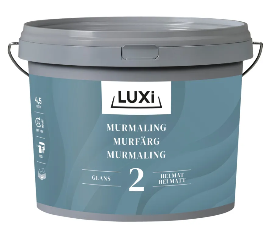 Murmaling|Tak-, Mur- & Sokkelmaling^Luxi Murmaling klassisk grå 4,5 liter - Klassisk grå (NCS-kode s2502-b)