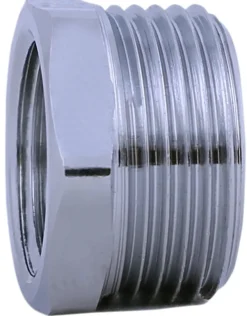 Forkrommede^ Nippelmuffe 3/4"x1/2" Krom